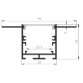 flush mounted Linear Light Aluminium Extrusion Channel